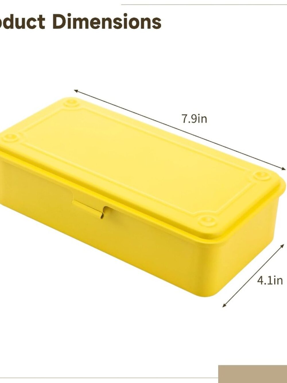 Steel Storage Box with Hinged Lid, Metal Container for Scrapbook Stamps, Rectang - Picture 4 of 6